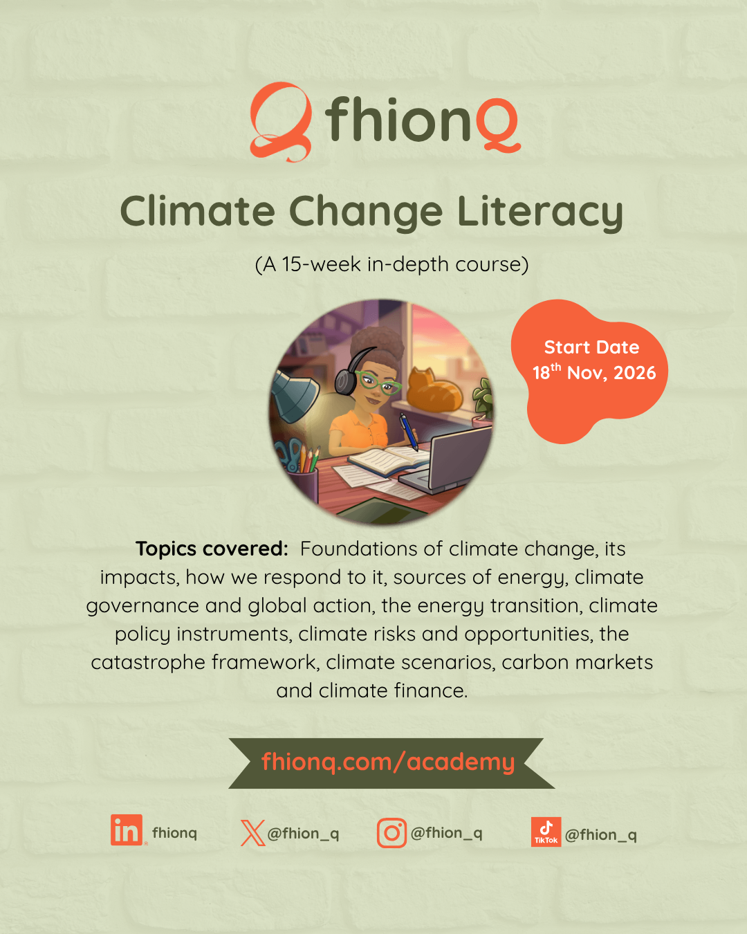 Climate Change Literacy course poster